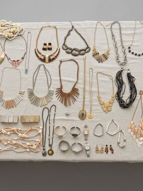 40+ Pc Jewelry Vault - Chunky Metals, Nautical Shells, Boho Beads & Watches
